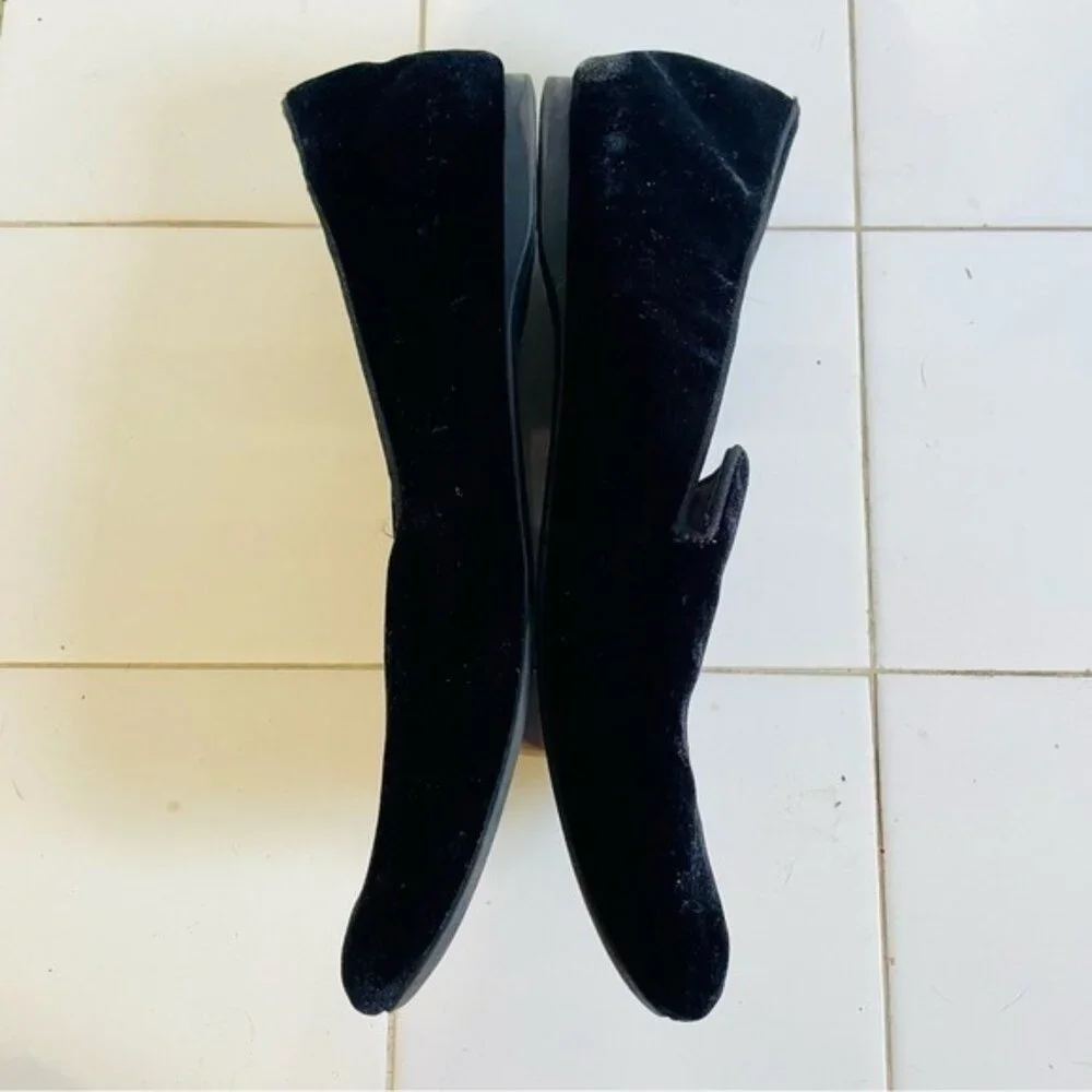 Birdies Black Velvet Loafers Size 10.5